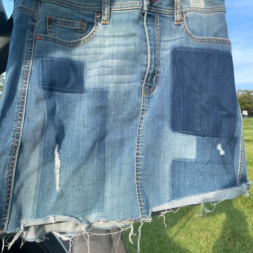 EV1 Denim Patchwork Skirt